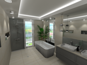 Csősz Tóth Anita lakberendező, nyugodt kisvárosi ingatlan fürdő 01